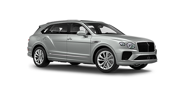 Bentley Busan Bentley Bentayga EWB front side angled view in Moonbeam coloured exterior. 